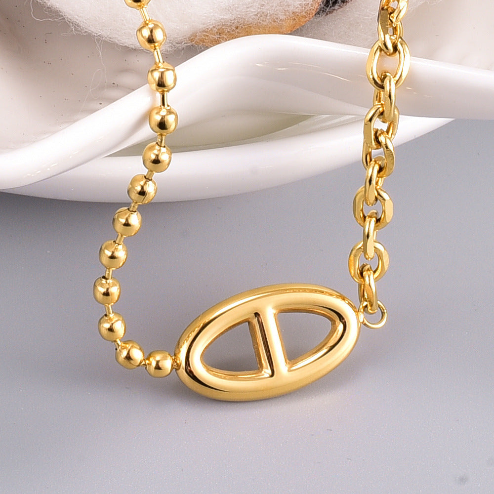 Gold Plated Titanium Short Clavicle Chain MYA-YiS001