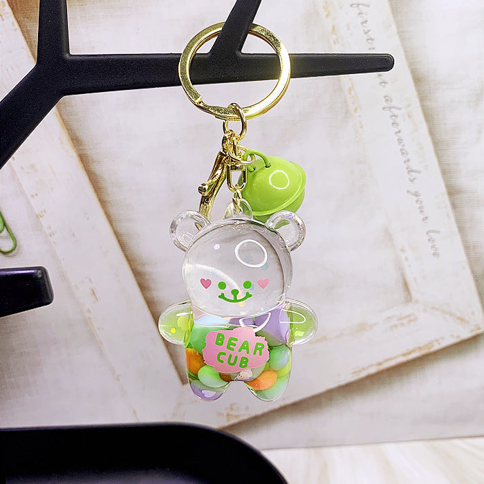 cartoon into oil bear acrylic keychain DMF002