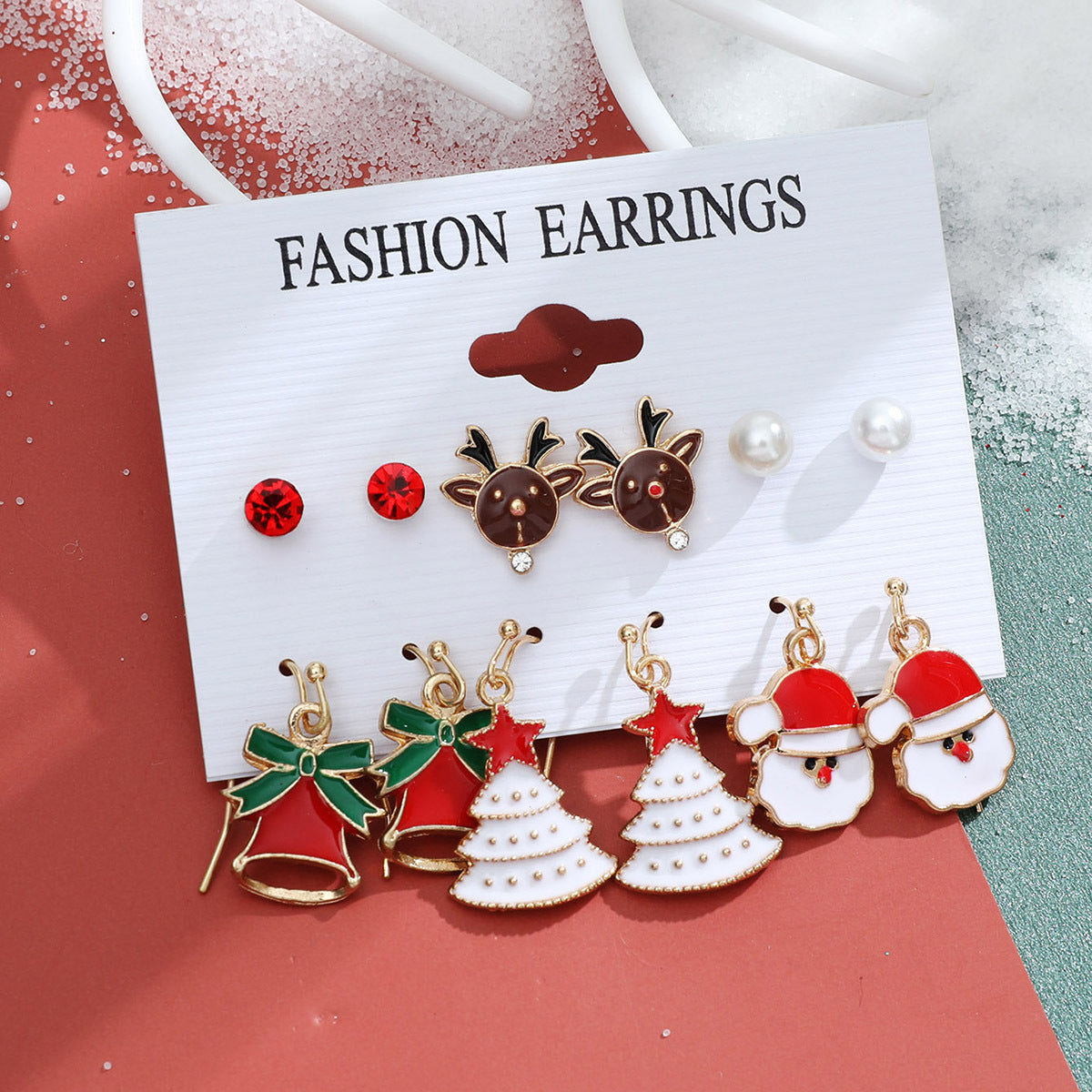 Alloy Christmas Snowman Crutch Earrings (Minimo de Compra 2) MIC-MiaoY096