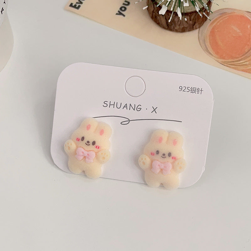 Acrylic flocked cute earrings (Minimo de Compra 2) MYA-ShuangX032