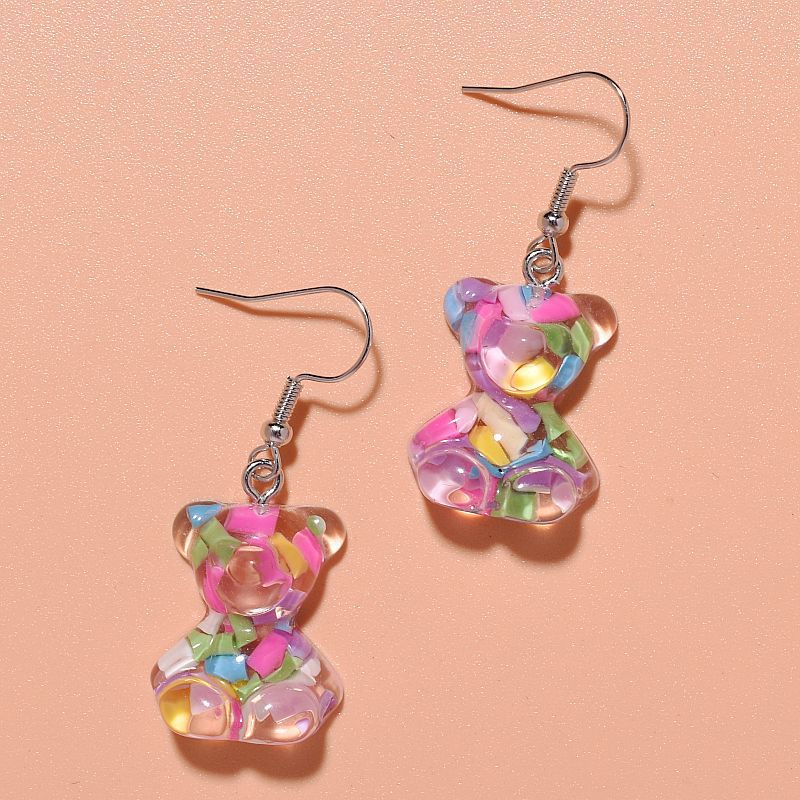 Acrylic colored candy bear earrings MYA-XunT014