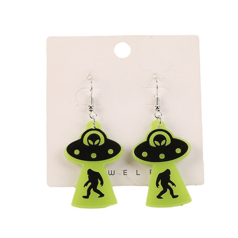 Acrylic alien magic mushroom earrings (Minimo de Compra 2) MYA-YueZ004