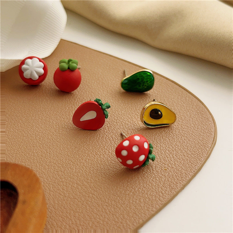 Alloy cartoon fruit earrings MIC-AXing012