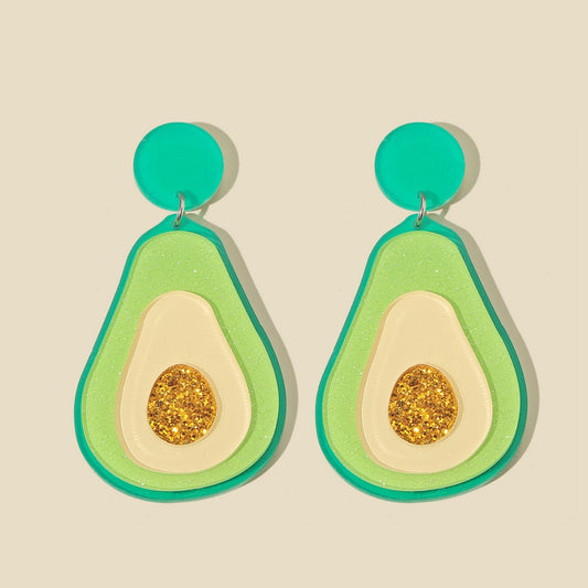 Alloy acrylic avocado earrings MIC-JunJ002