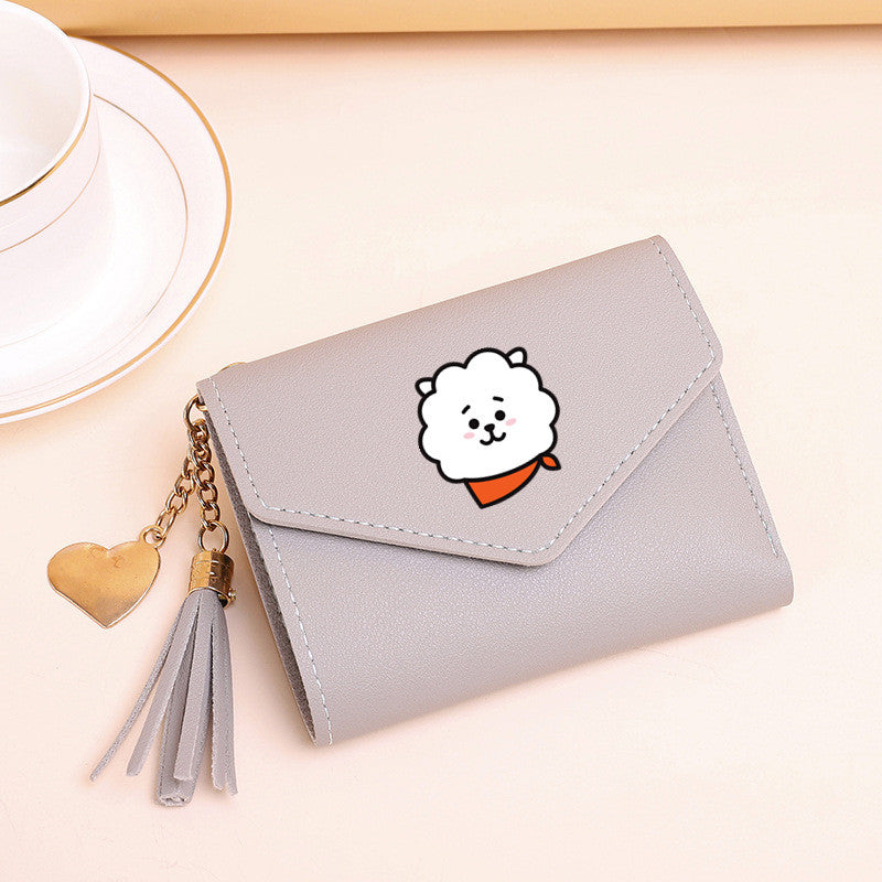 PU card bag tassel short wallet MIC-XingY015