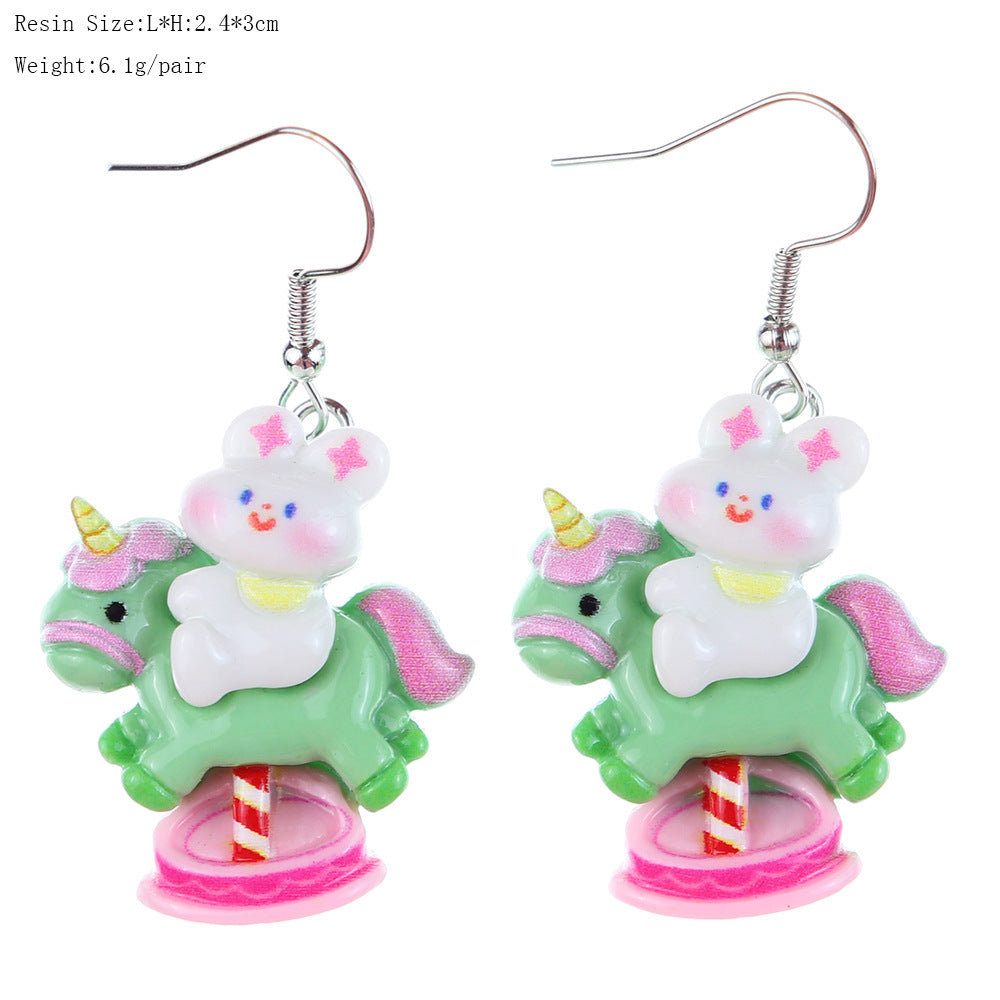 Alloy cartoon cute hot air balloon earrings MIC-NiQ046