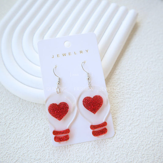 Acrylic Love Light Bulb Earrings MYA-OuG083