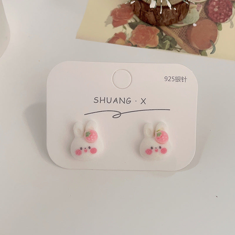 Acrylic flocked cute earrings (Minimo de Compra 2) MYA-ShuangX032