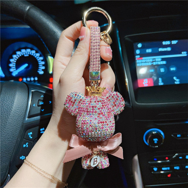 Diamond cartoon violence bear keychain  （Minimo de compra 2） MYA-LianX016