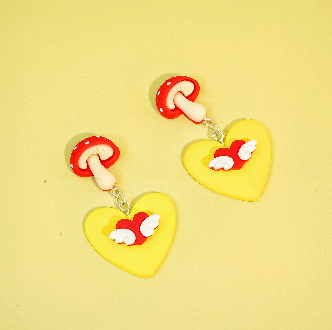 Resin cartoon cute asymmetric earrings MIC-XME010