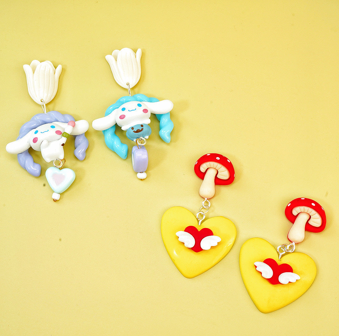 Resin cartoon cute asymmetric earrings MIC-XME010