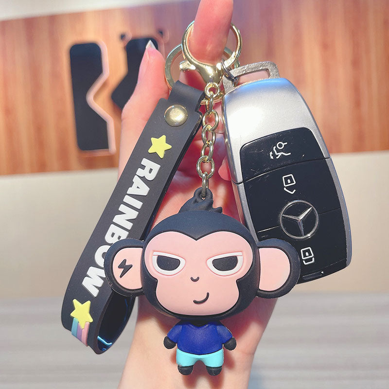 PVC cute big ear monkey keychain MIC-JinG028