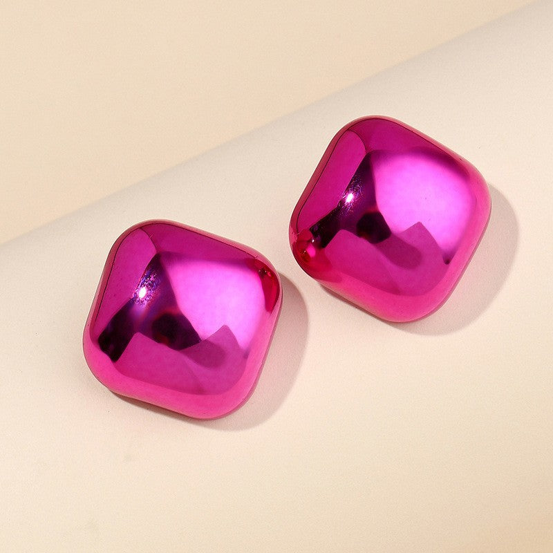 Alloy Candy Color Half Round Earrings (Minimo de Compra 2) MYA-ShangH012