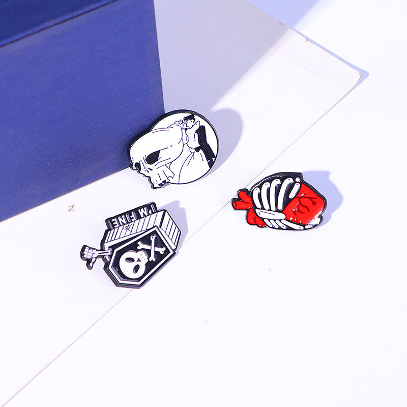 Alloy Halloween Funny Skull Head brooch MIC-YiN012