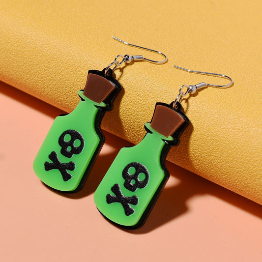 Acrylic Funny Poison Bottle Earrings MIC-XunT009