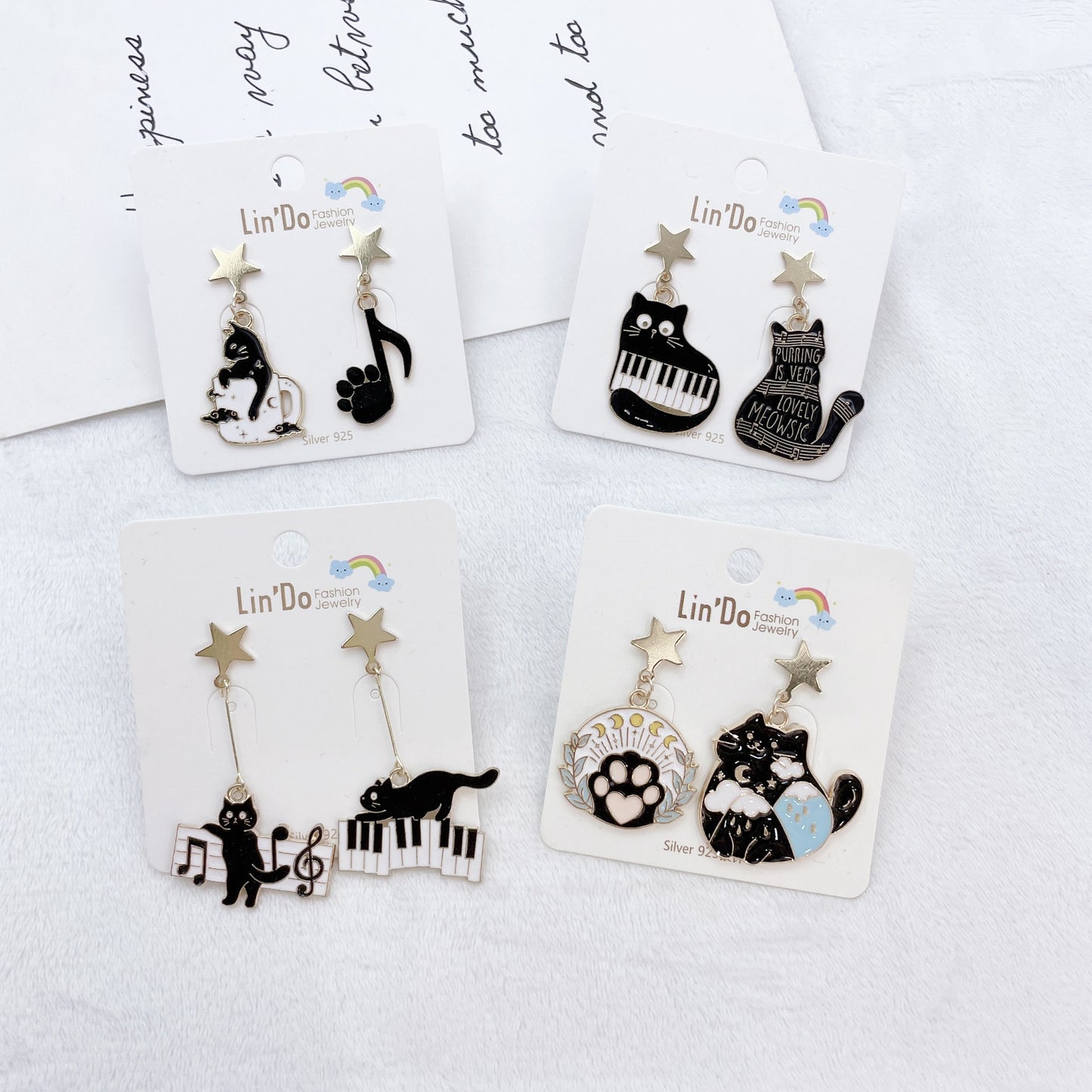 Cat Earrings for Alloy Cartoon Concert (Minimo de Compra 2) MIC-QiW008