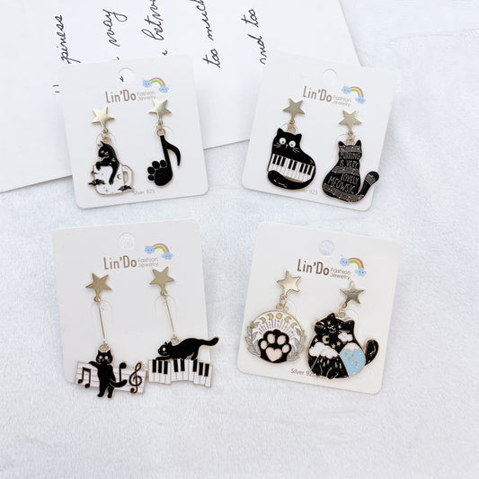 Cat Earrings for Alloy Cartoon Concert (Minimo de Compra 2) MIC-QiW008