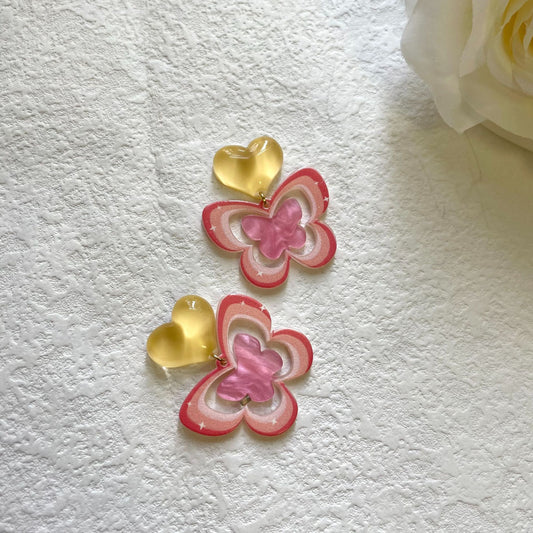 Acrylic Love Butterfly Earrings MIC-MMZ003