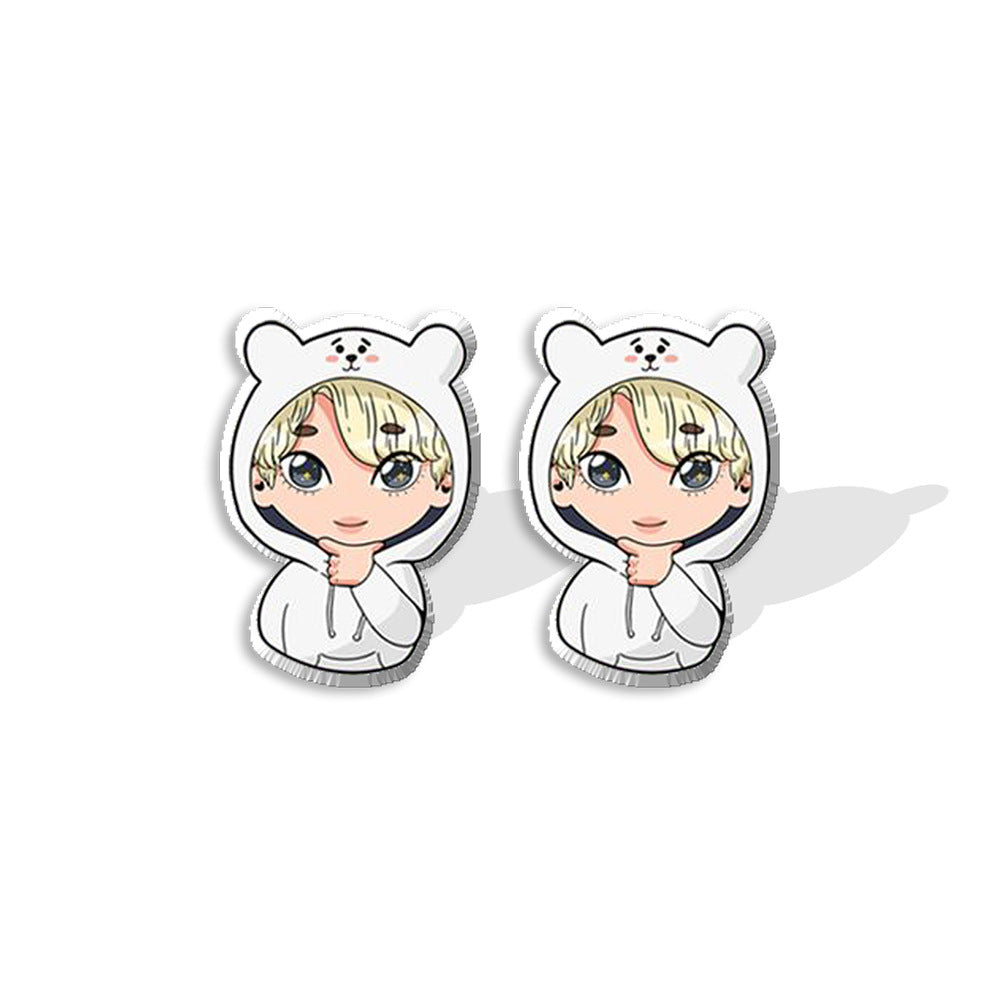 Acrylic BTS bulletproof youth group earrings (Minimo de compra 5) MIC-XiangL049