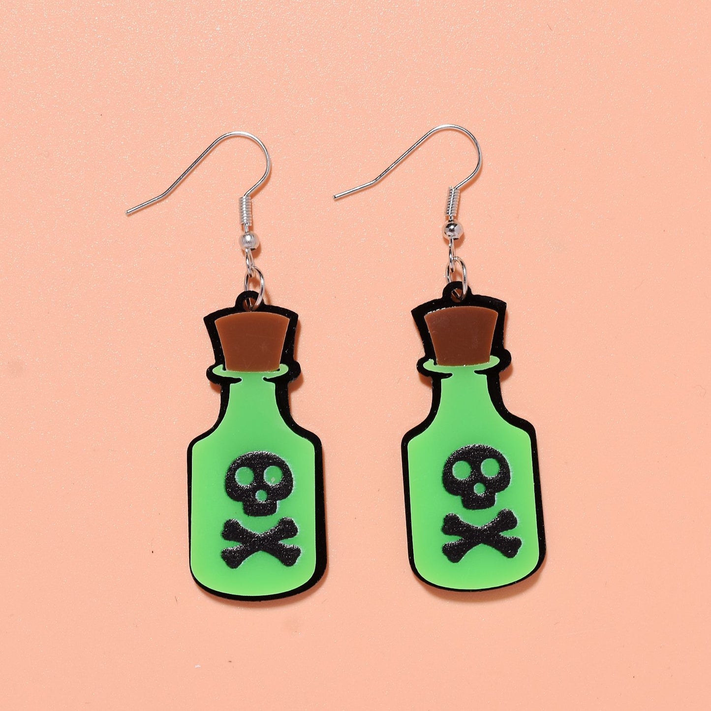 Acrylic Funny Poison Bottle Earrings MIC-XunT009