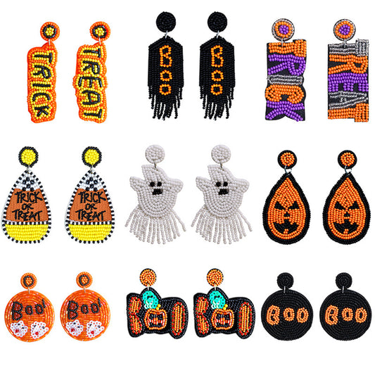 Alloy Halloween Pumpkin Ghost Earrings (Minimo de Compra 2) MIC-JiqQ007