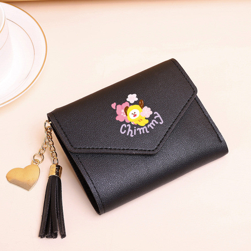 PU card bag tassel short wallet MIC-XingY012