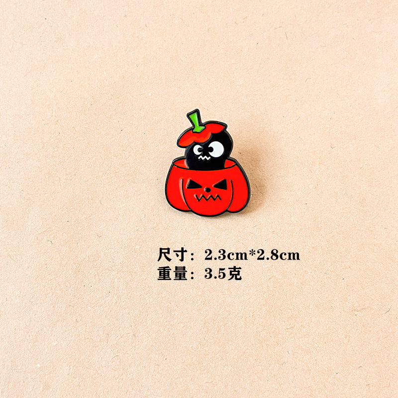 Alloy pumpkin skull crest brooch (Minimo de compra 6) MIC-ShengM004