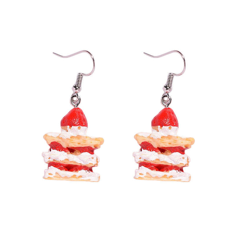 Resin mousse cake earrings MIC-XunT018