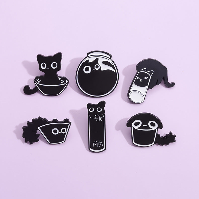 Alloy cute black cat brooch MIC-ZhuoB017