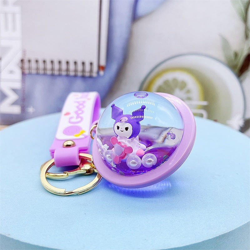 PVC cartoon floating oil keychain MYA-DMF013