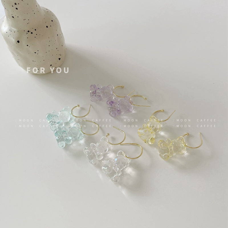 Acrylic jelly bear transparent earrings MIC-JiaJ001