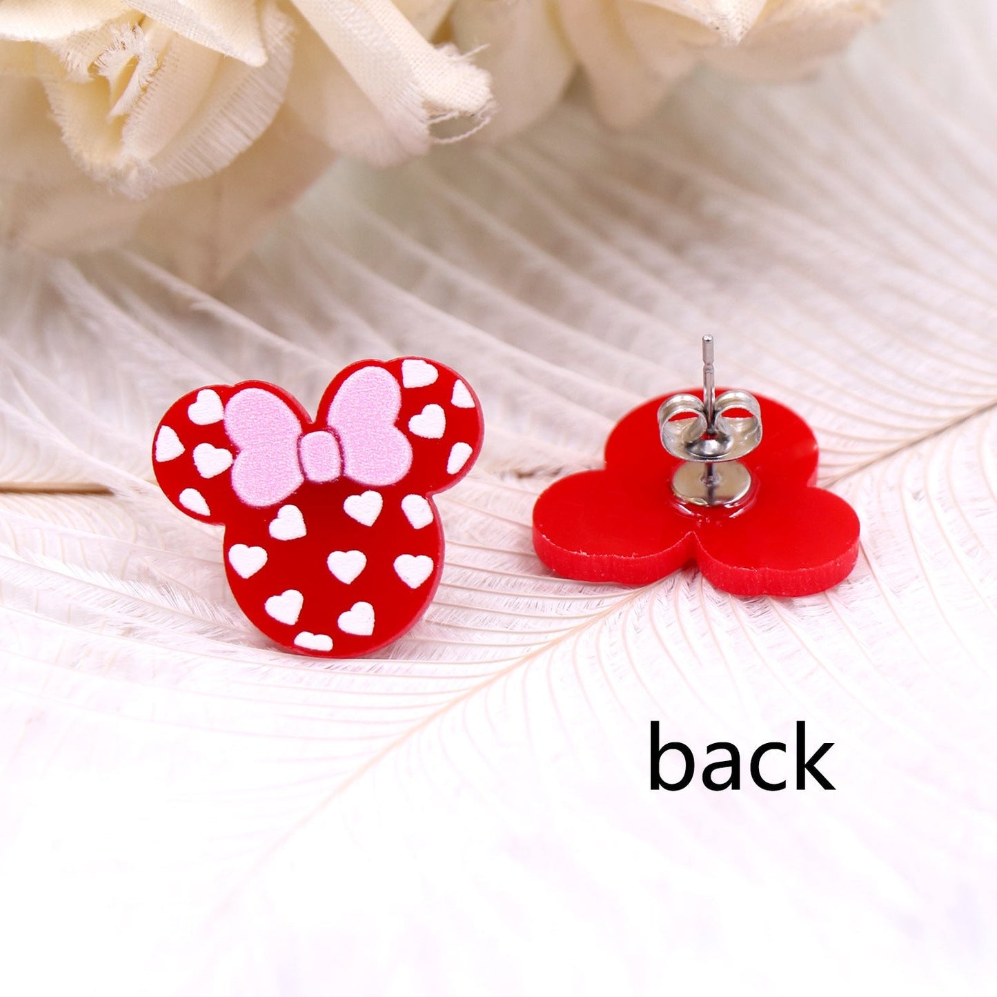 Acrylic love bow earrings Minimo de compra 5 MIC-XiaoY009