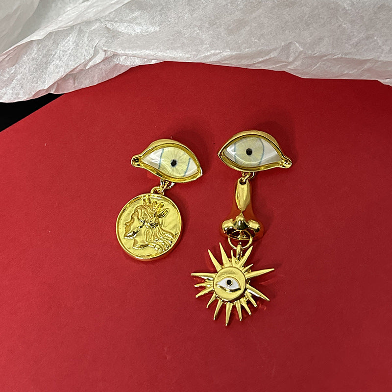 Alloy Asymmetric Eyes, Nose, Earrings MIC-XinYi002