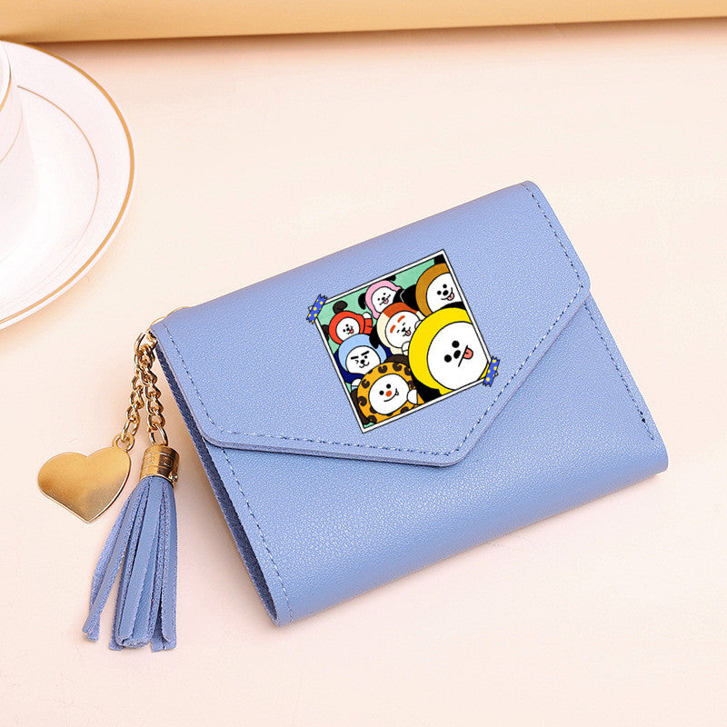 PU card bag tassel short wallet MIC-XingY013