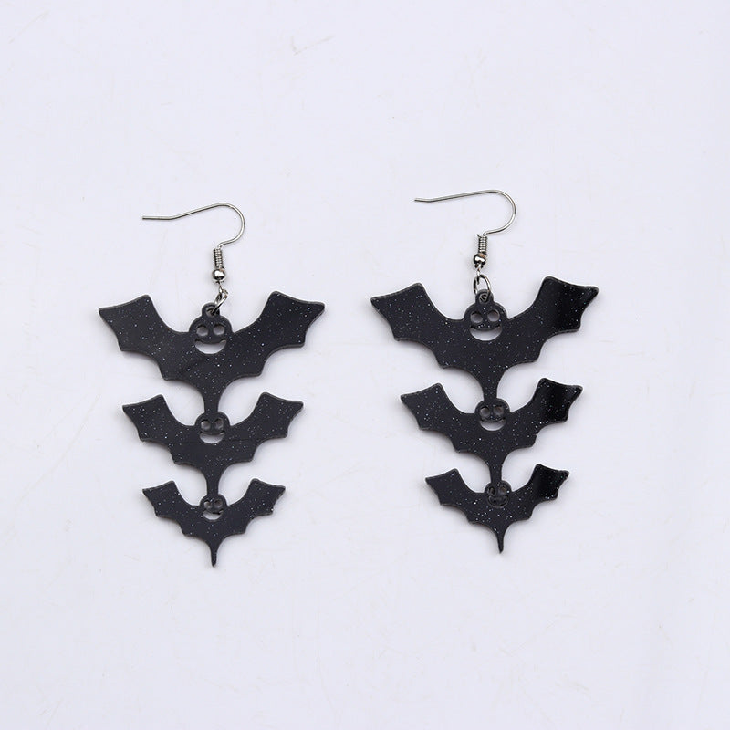 Acrylic Halloween Bat earrings (Minimo de Compra 2) MYA-DuA038