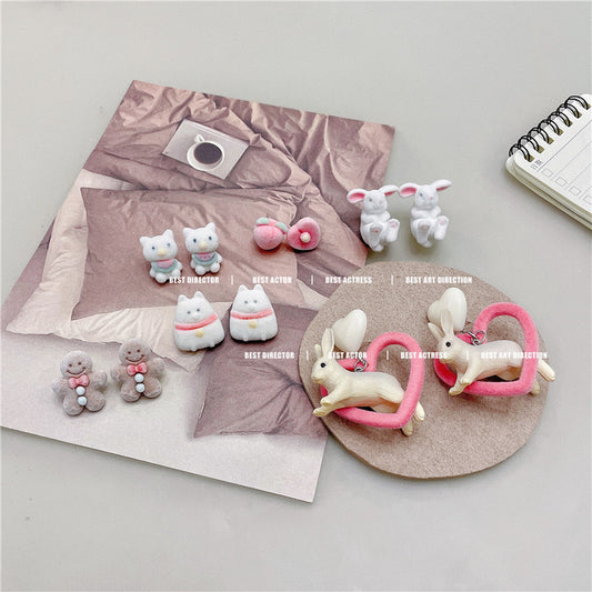 Resin small and cute rabbit earrings (Minimo de Compra 2) MIC-WWHM051