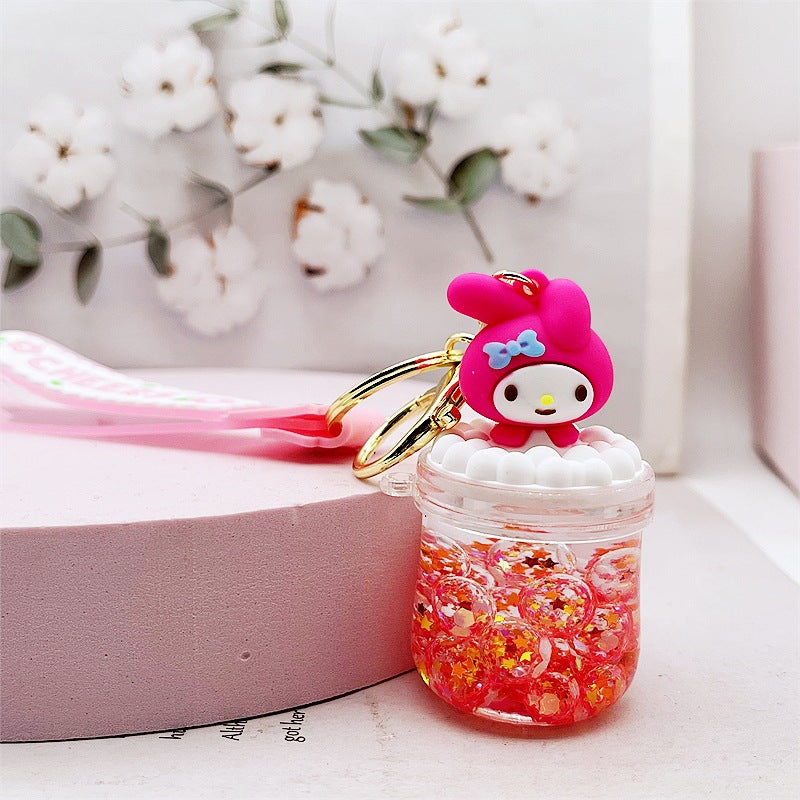 PVC cartoon floating oil keychain MYA-DMF013