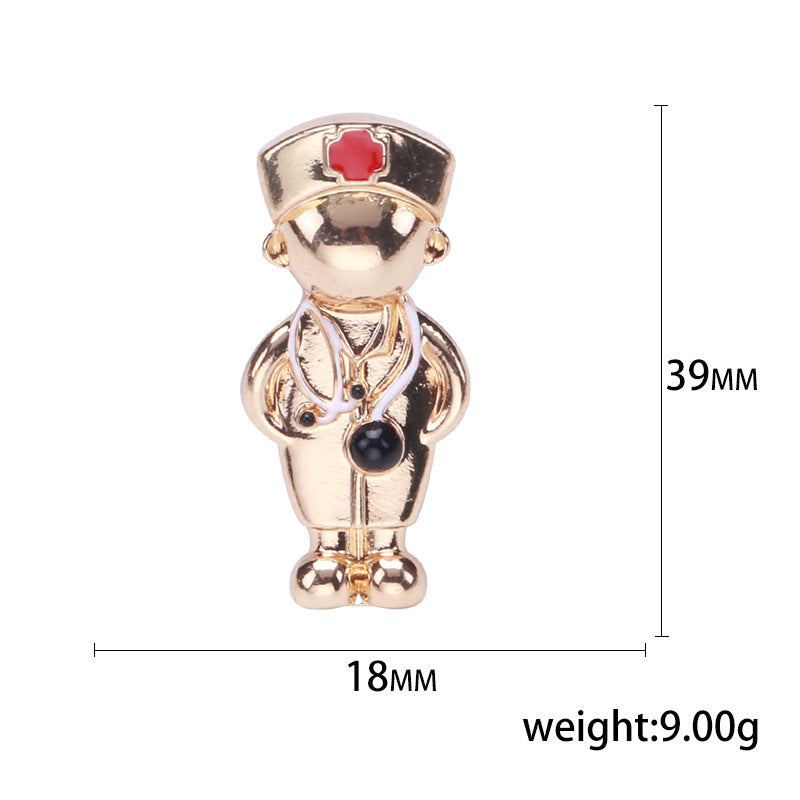 Alloy doctor shaped brooch (Minimo de Compra 3) MIC-MeiM001