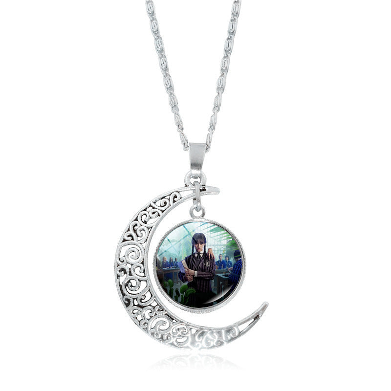 alloy retro silver hollow pendants MIC-NE-JiaY010