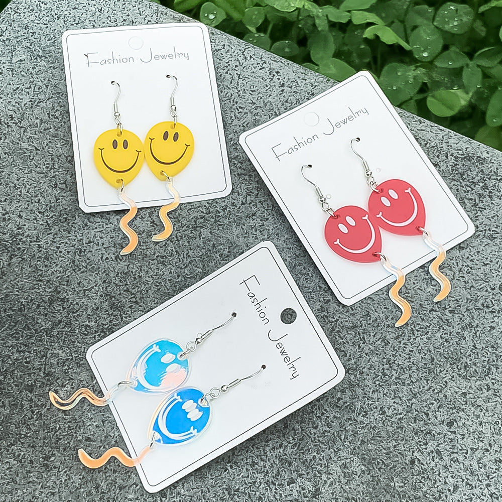 Acrylic New Happy Balloon Earrings (Minimo de compra 2) MIC-ManT027