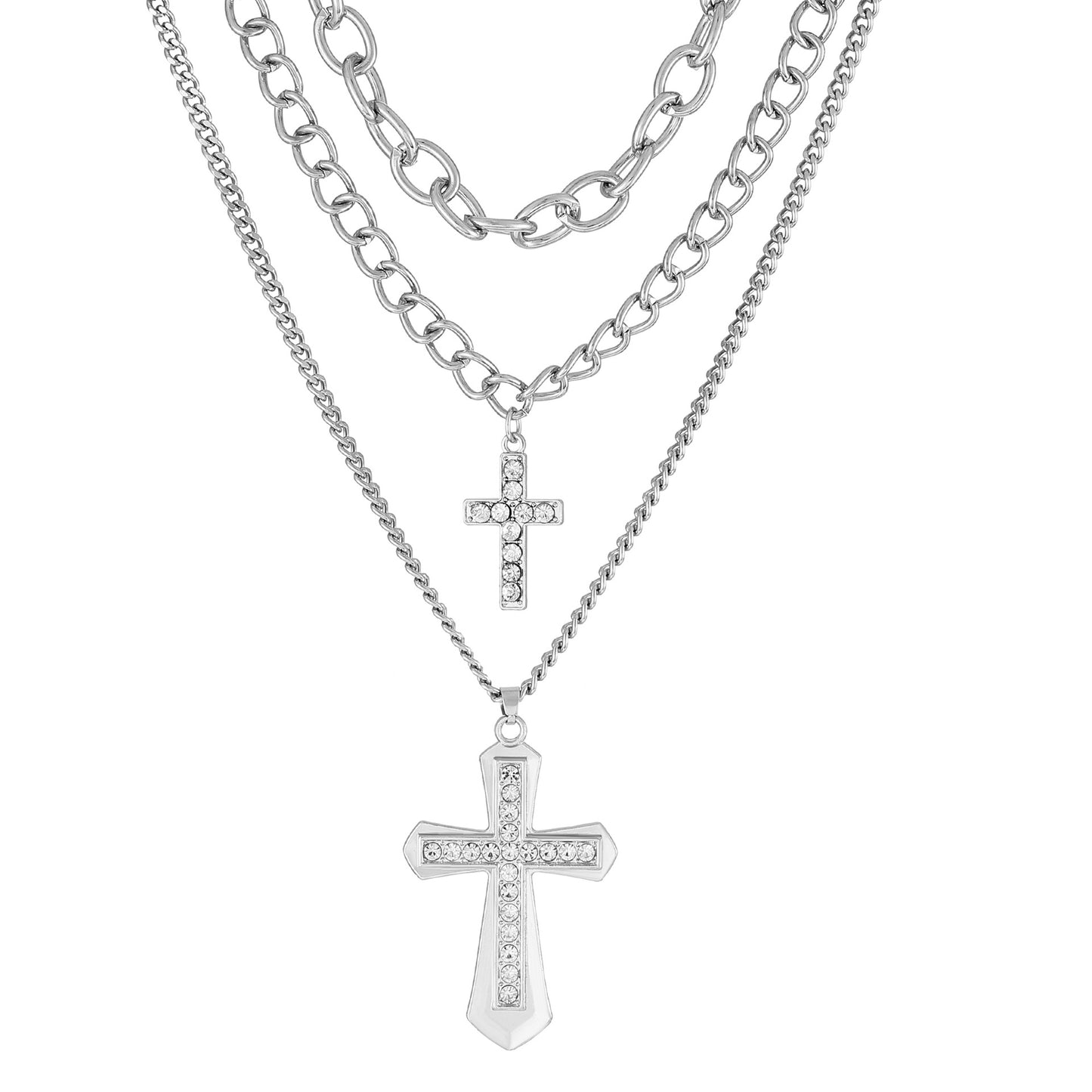 Alloy Pearl Cross Necklace MIC-MiaoY049