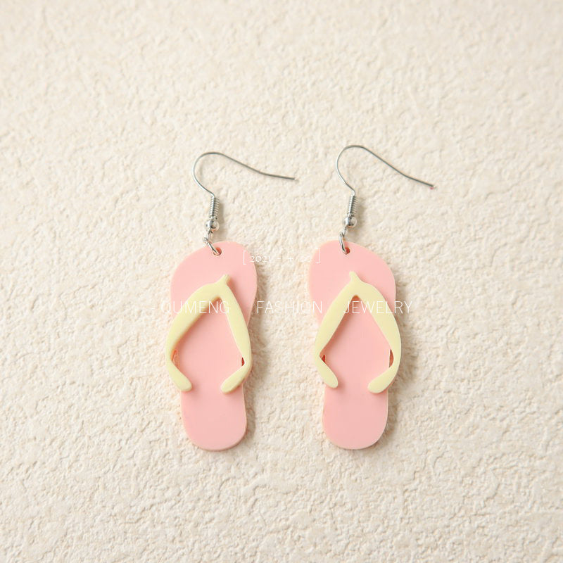 Acrylic funny cute slipper earrings MYA-OuG029