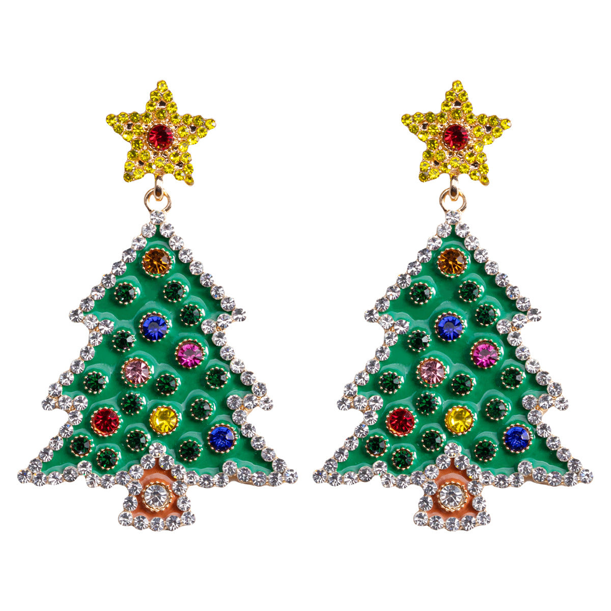 Alloy Christmas Tree Bell Earrings (Minimo de Compra 2) MIC-DWKM005