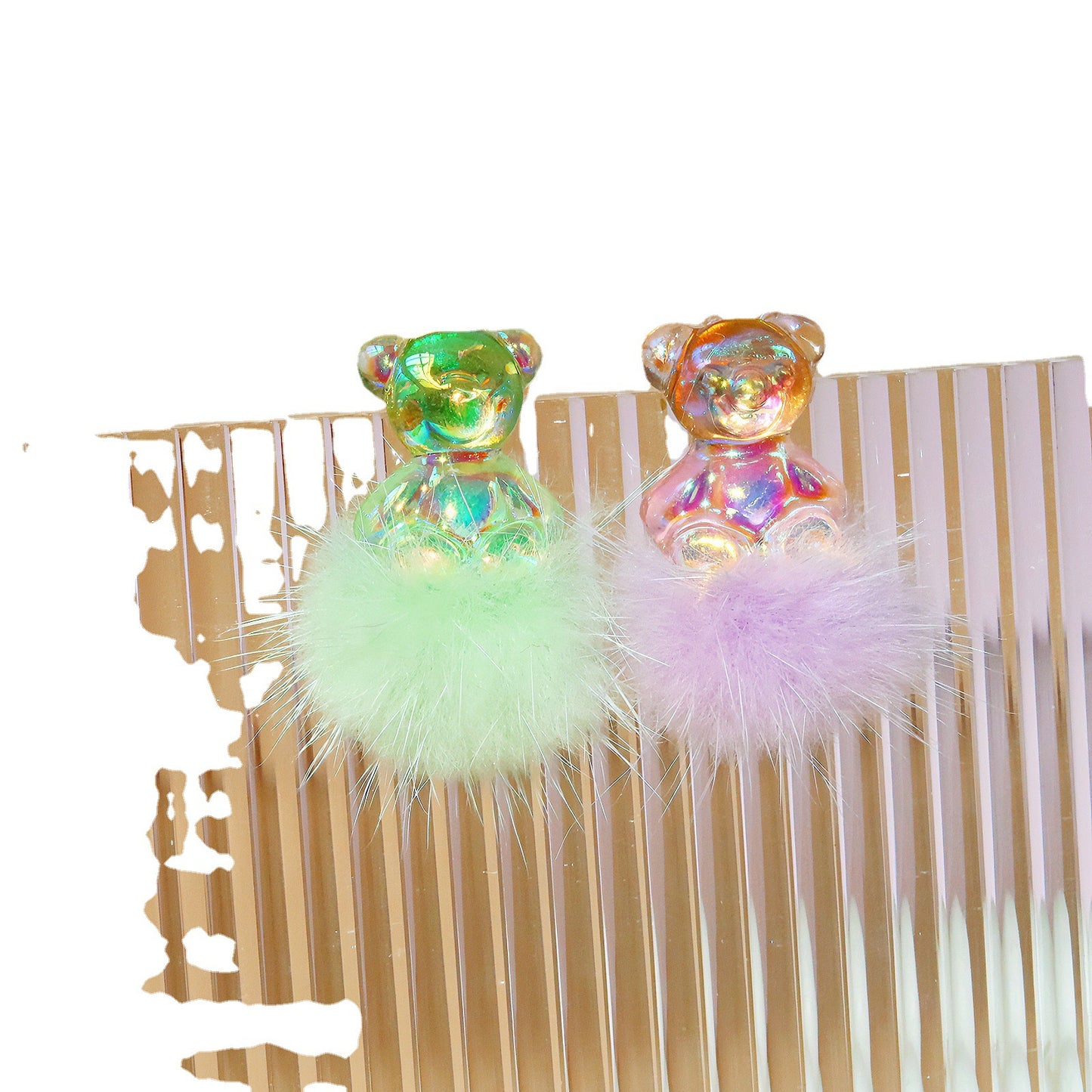 Resin cute little bear earrings MIC-XNWE001