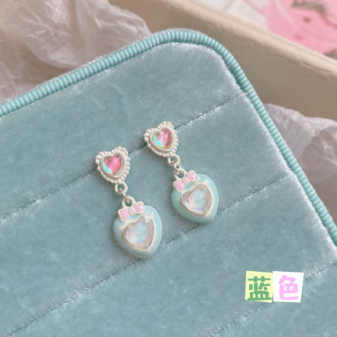 Alloy macaron peach heart pearl earrings MIC-ShuangX052