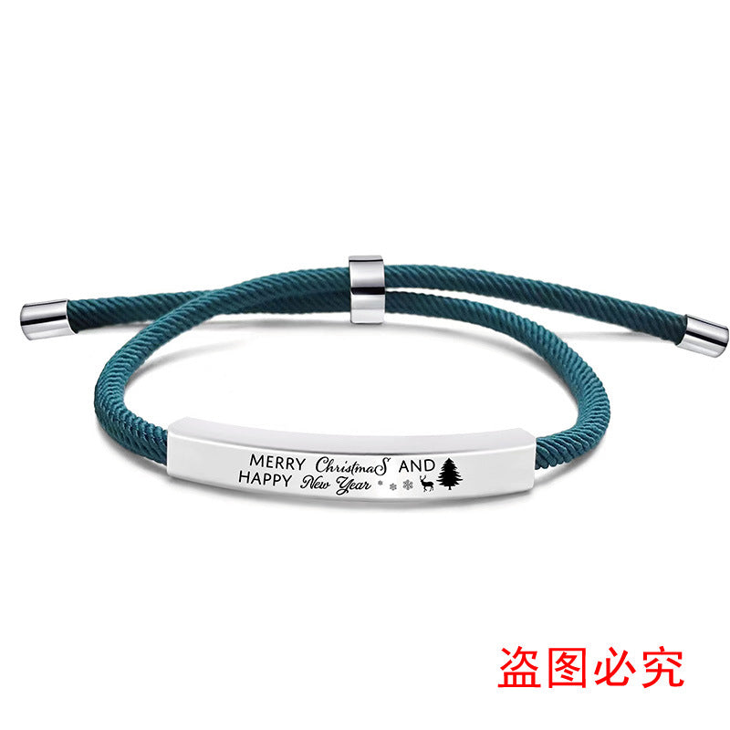 Bracelets Stainless Steel Woven Rope Christmas Gifts GangG017