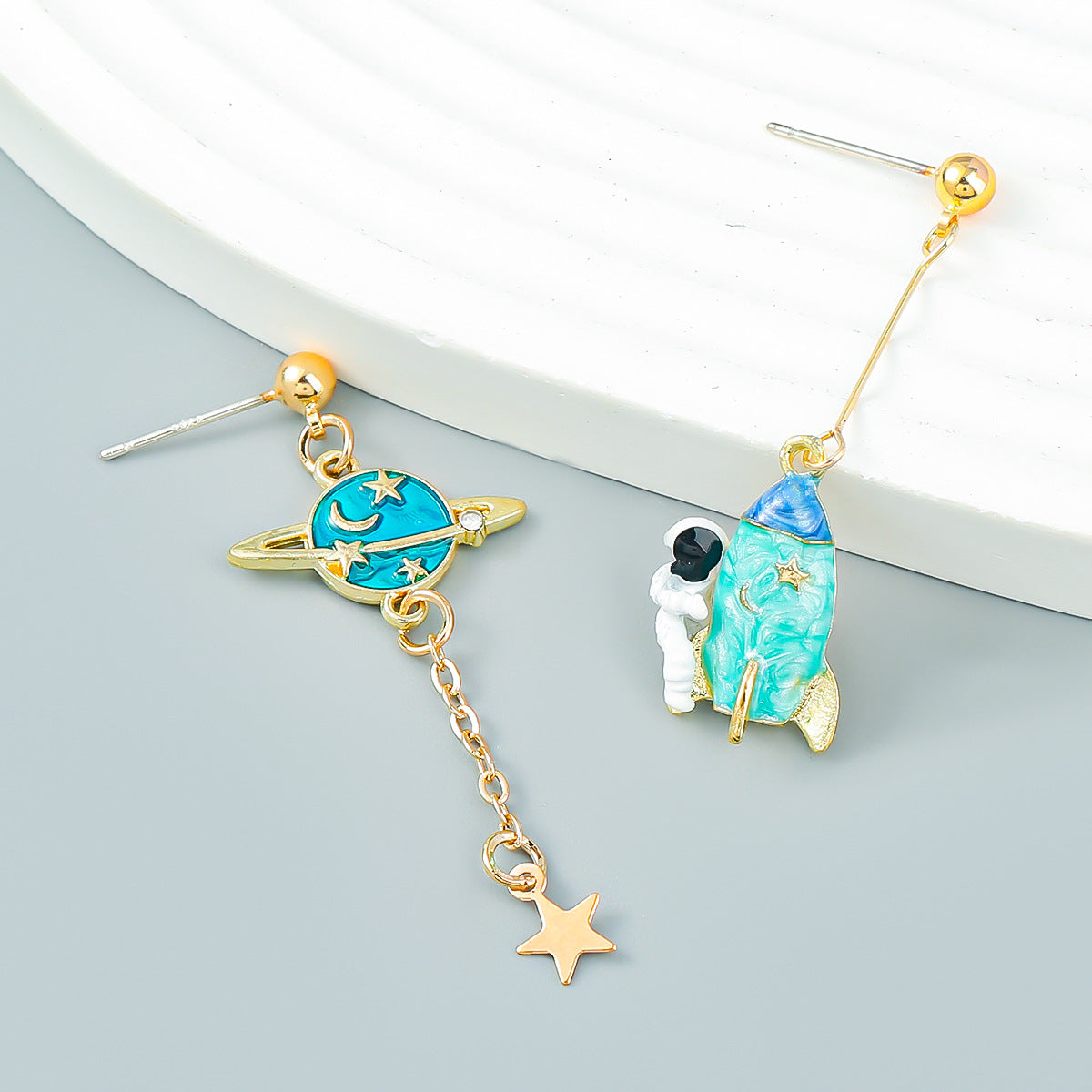 Alloy astronaut spacecraft earrings MIC-JiuL007