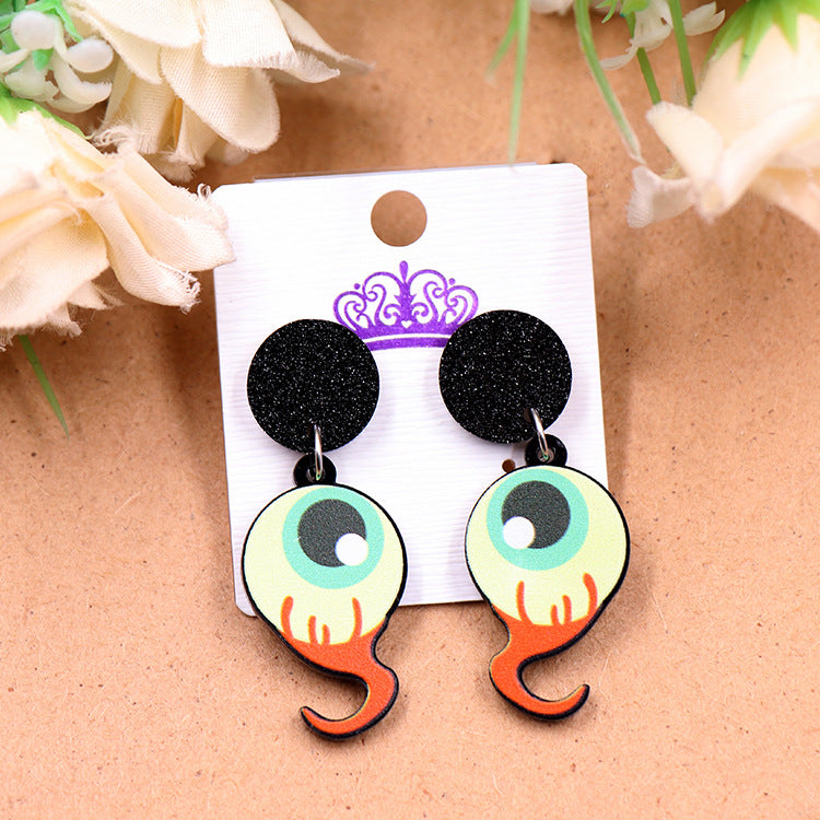 Acrylic Halloween Eye Ear Studs (Minimo de compra 5) MIC-XiaoY041