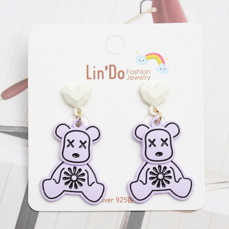 Alloy Bow Bear Earrings MYA-QiW020