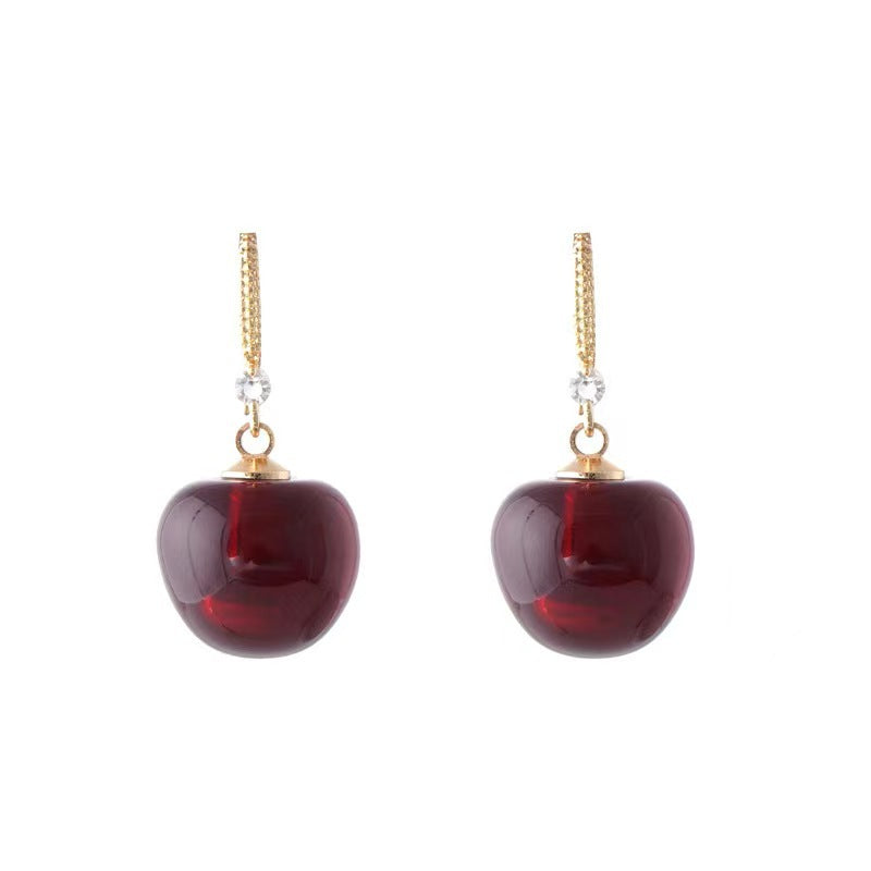 Alloy personalized red cherry earrings MIC-HanC007